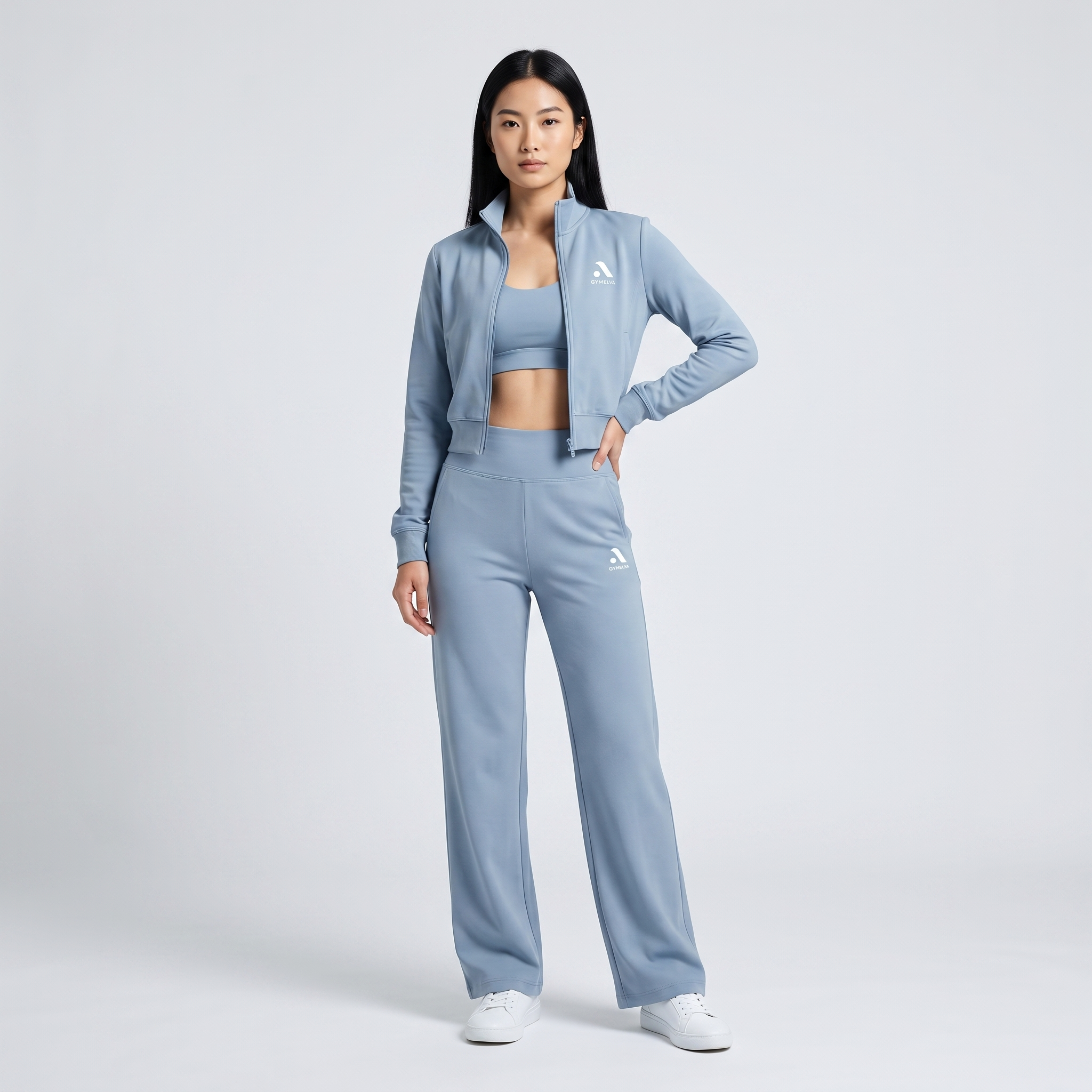 GYMELVA Momentum Track Set Dusty Blue - front