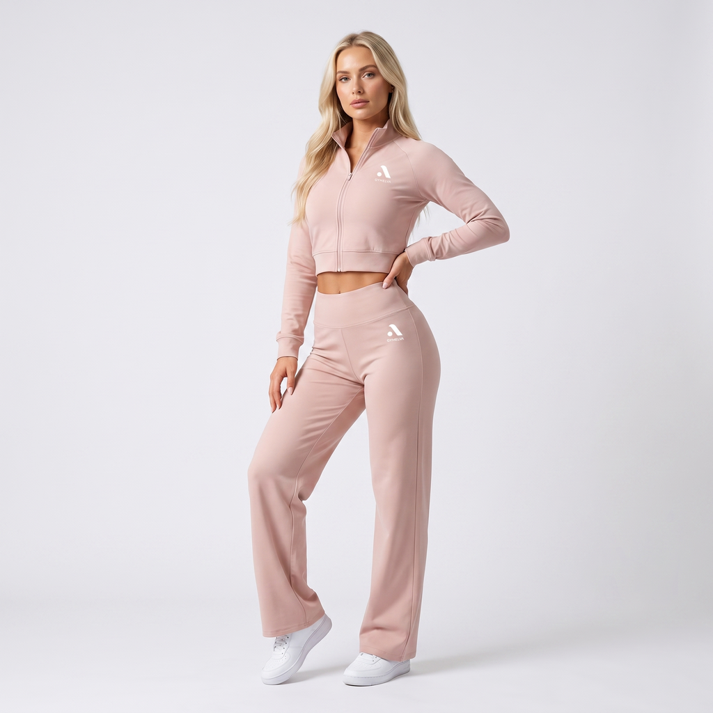 GYMELVA Momentum Track Set Blush Pink - front
