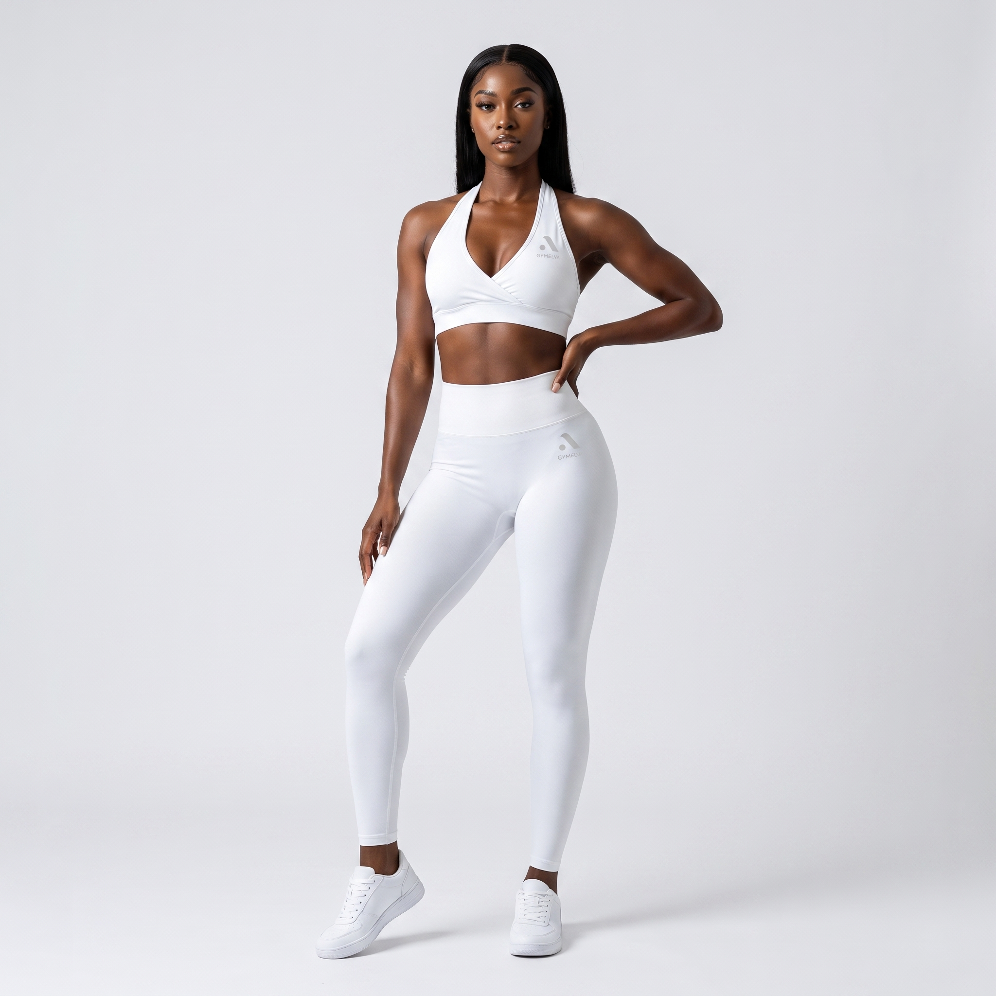 GYMELVA Halo Halter Set White - front