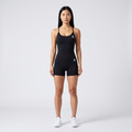 GYMELVA Allure Strappy Romper Onyx Black - front
