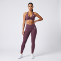 GYMELVA Twist Halter Legging Set Plum Mauve - front