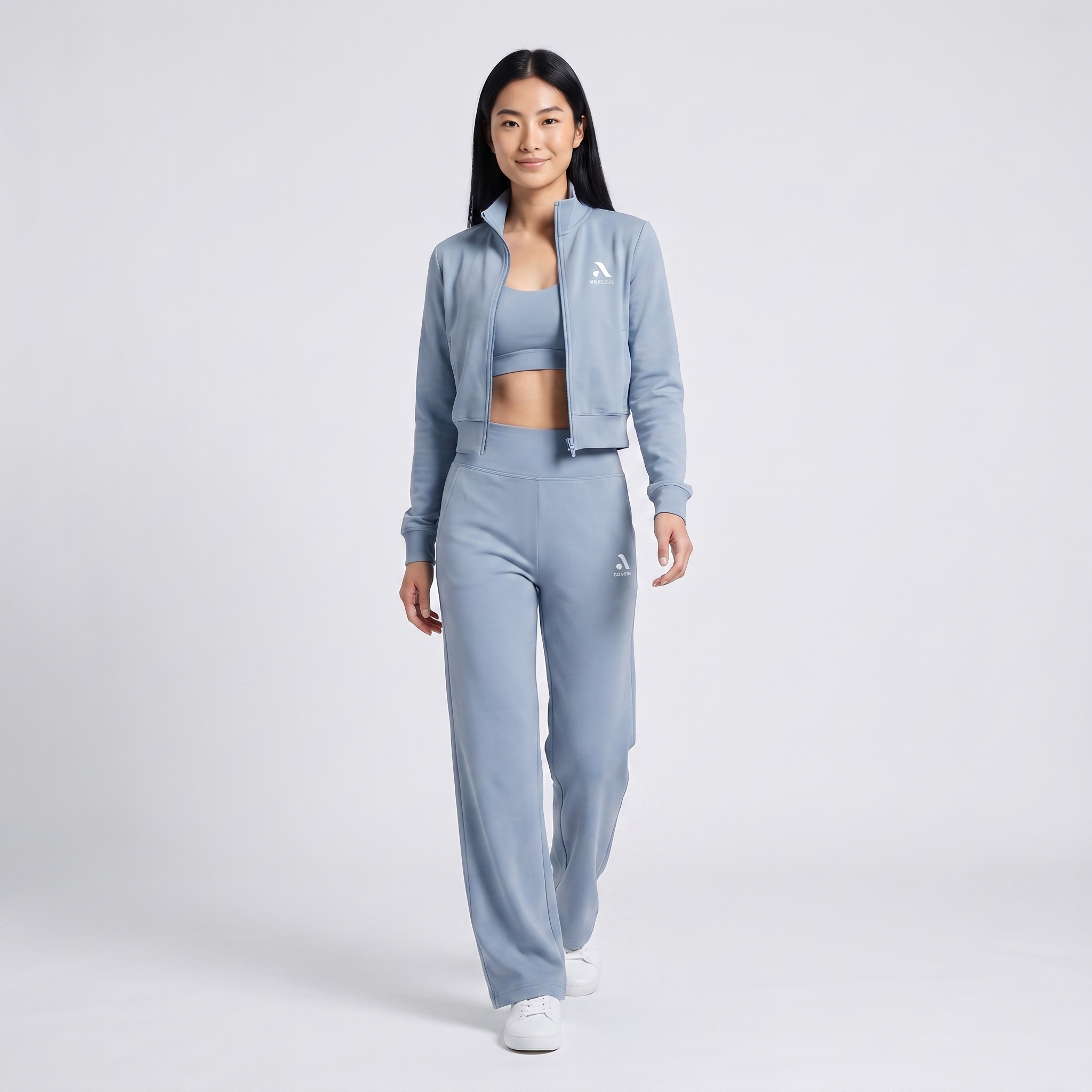 GYMELVA Momentum Track Set Dusty Blue - walking