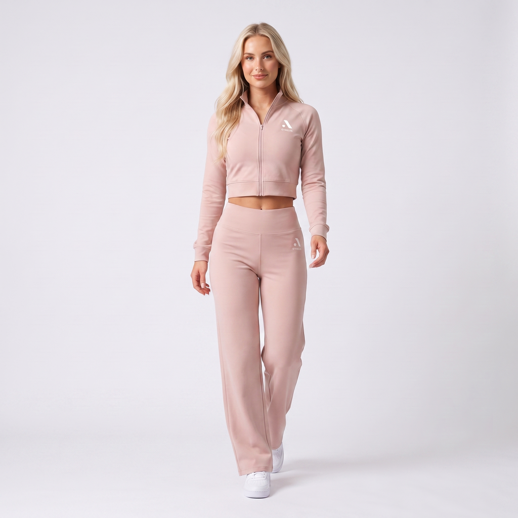 GYMELVA Momentum Track Set Blush Pink - walking