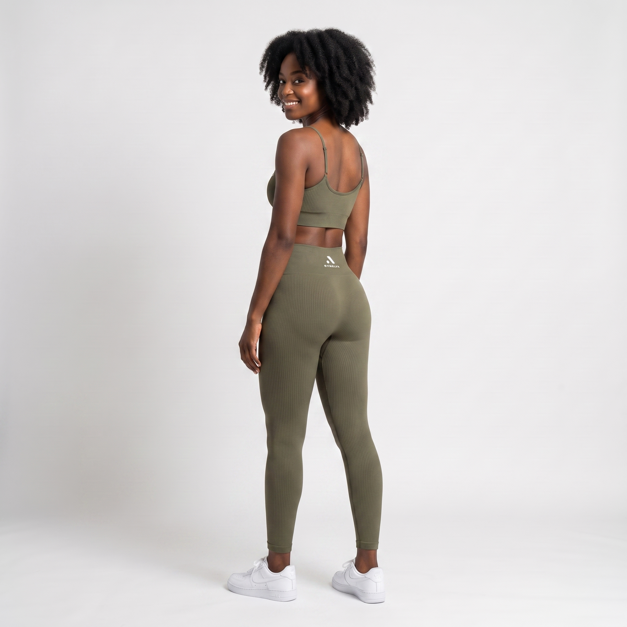 GYMELVA Sculpt Rib Set Olive Green - back