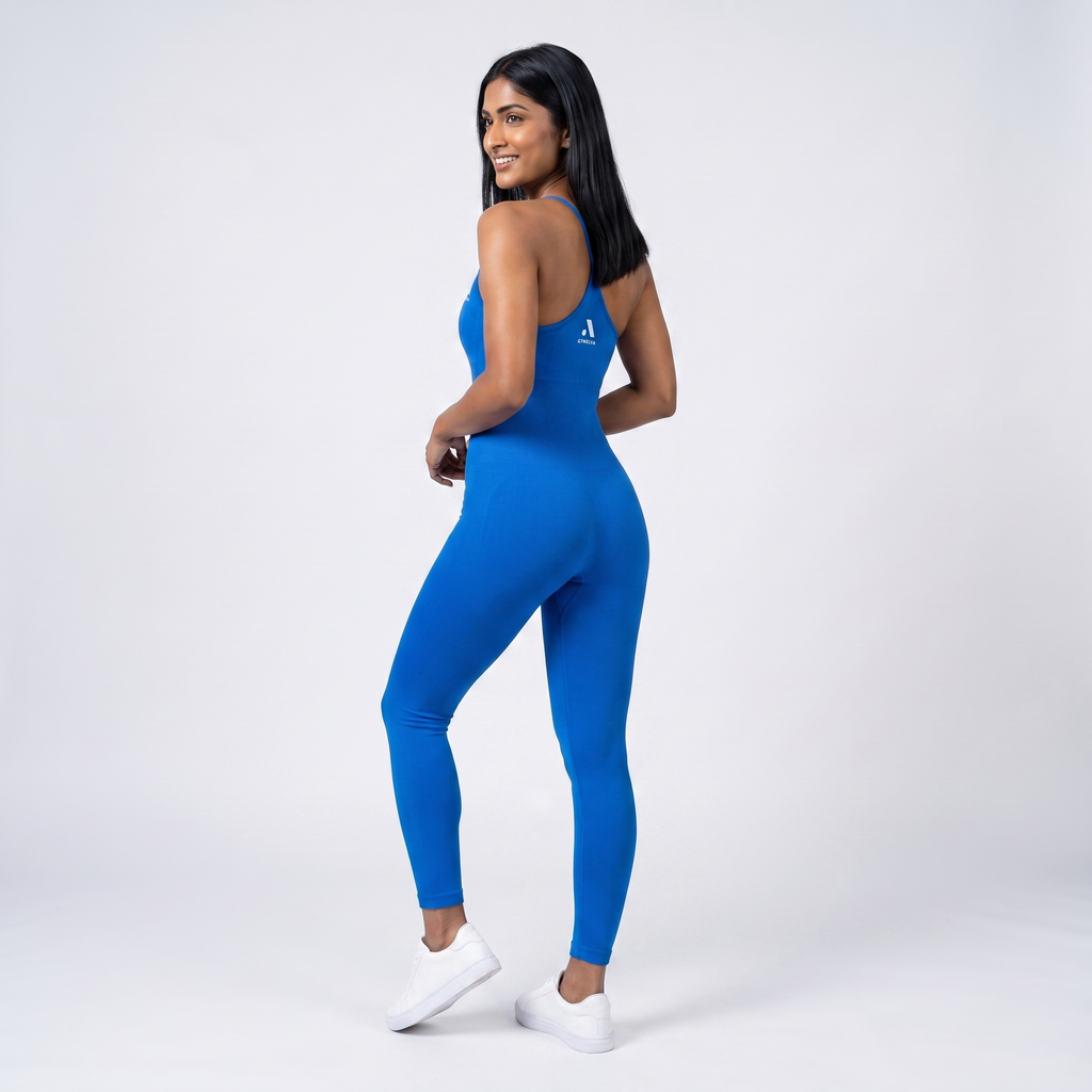 GYMELVA Sculpt Unitard Cobalt Blue - back