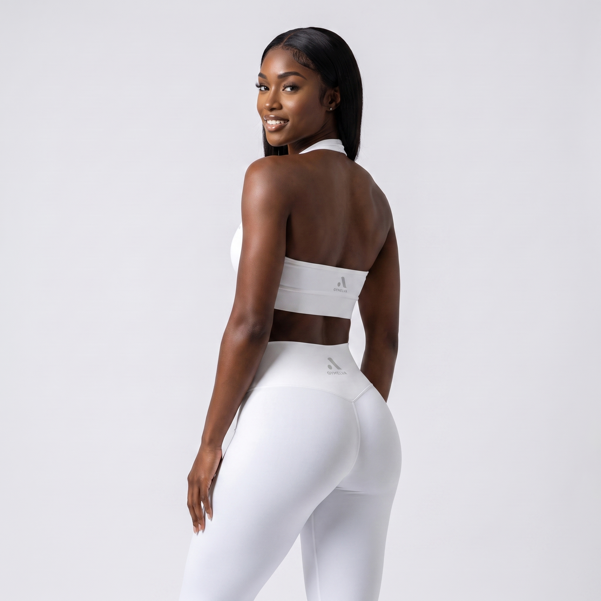 GYMELVA Halo Halter Set White - back