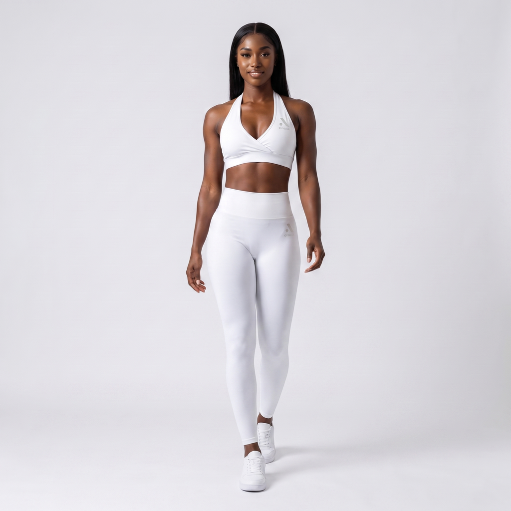 GYMELVA Halo Halter Set White - walking