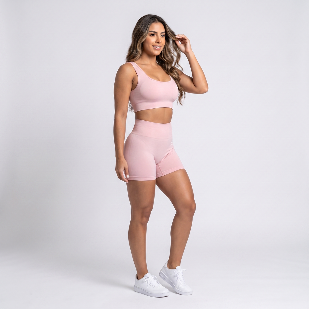 GYMELVA Serene Short Set Blush Pink - side