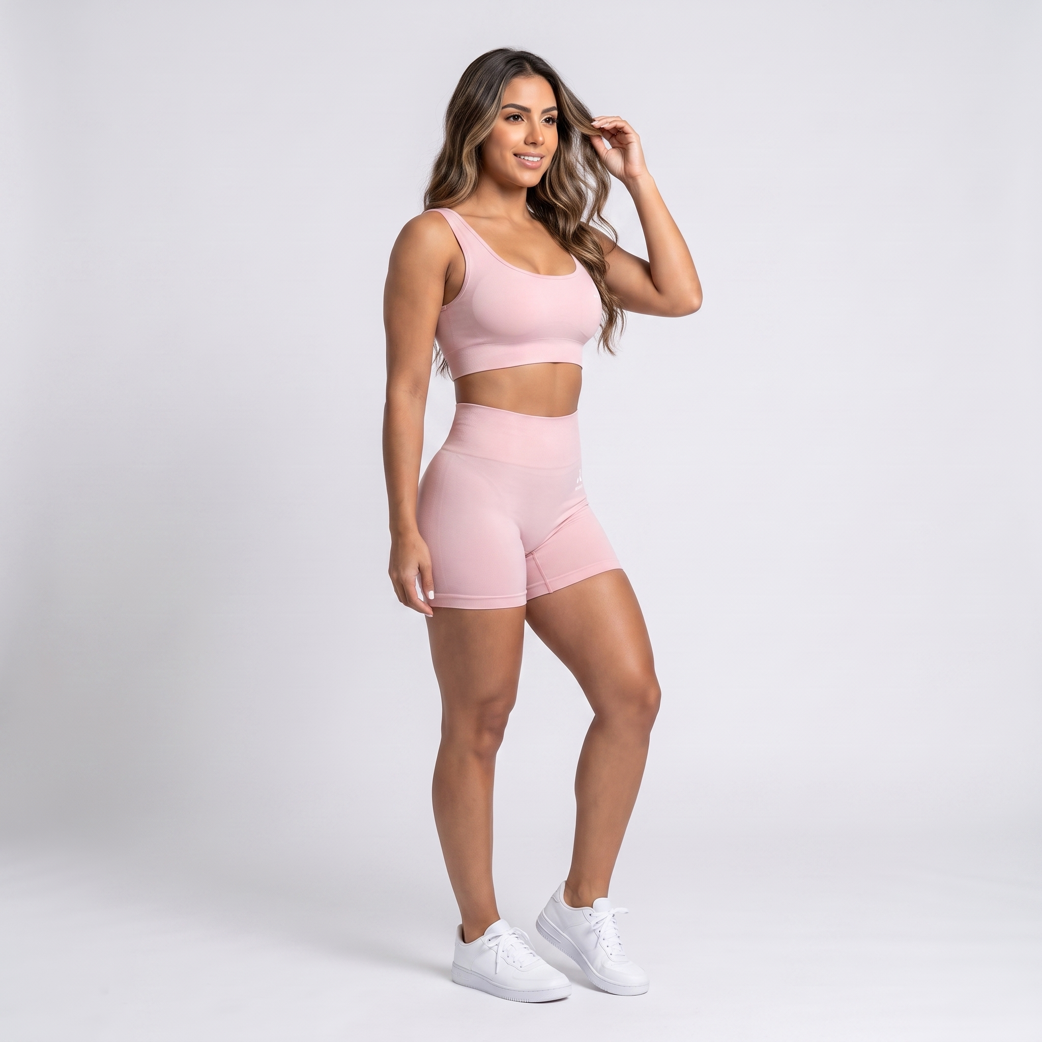GYMELVA Serene Short Set Blush Pink - side