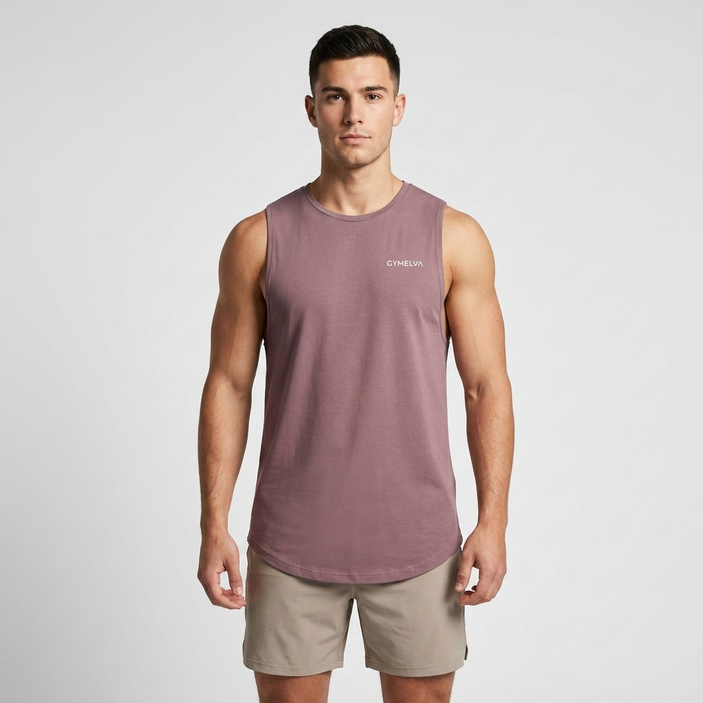 GYMELVA Longline Training Tank Mauve front