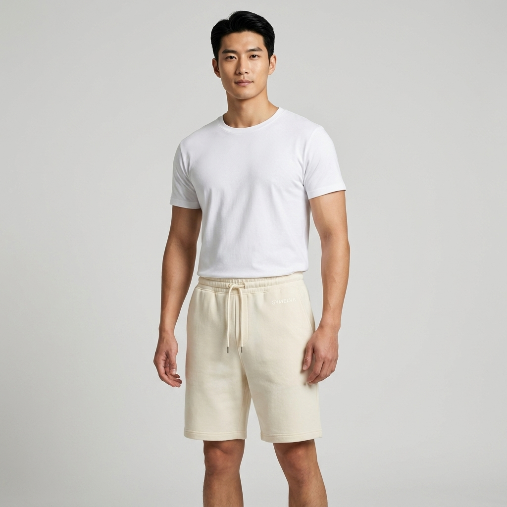 GYMELVA Rest Day Knit Short Cream front
