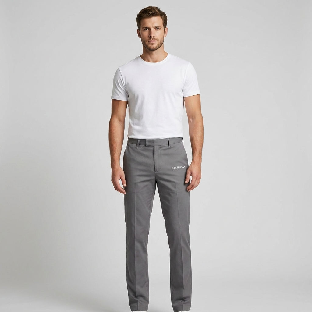 GYMELVA Tech Tailored Chino Grey front