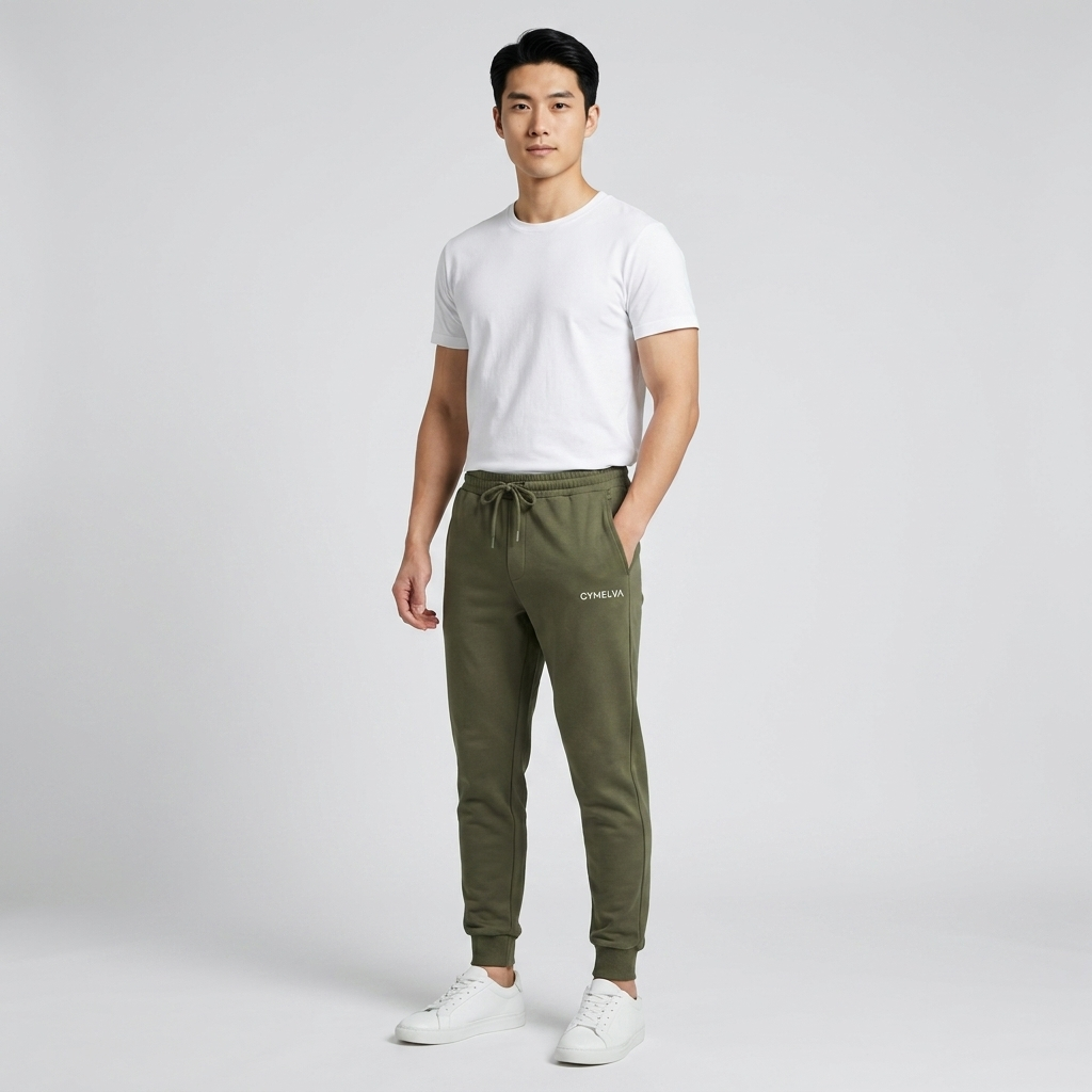 GYMELVA Cuffed Rest Jogger Olive front